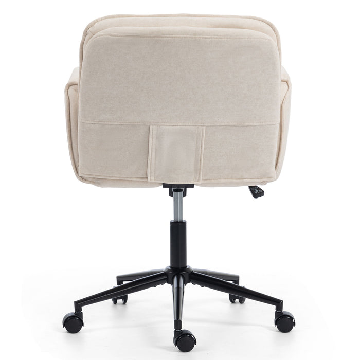 Criss Cross Swivel Desk Chair With Adjustable Armrests & Wheels For Home Office