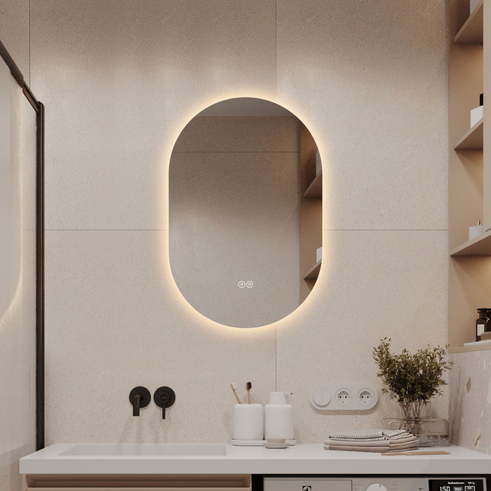 Smart Wall Mounted LED Touch Screen Mirror With Anti-Fog Function And Adjustable Lighting