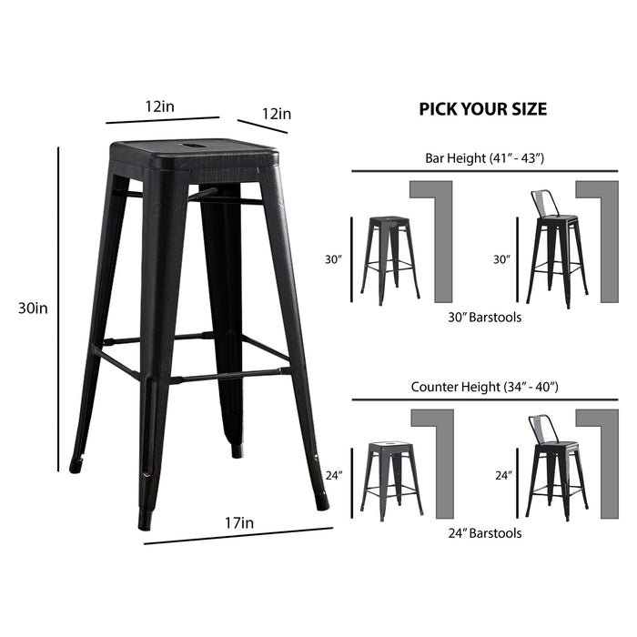 Backless Bar Stools (Set of 2) - Black