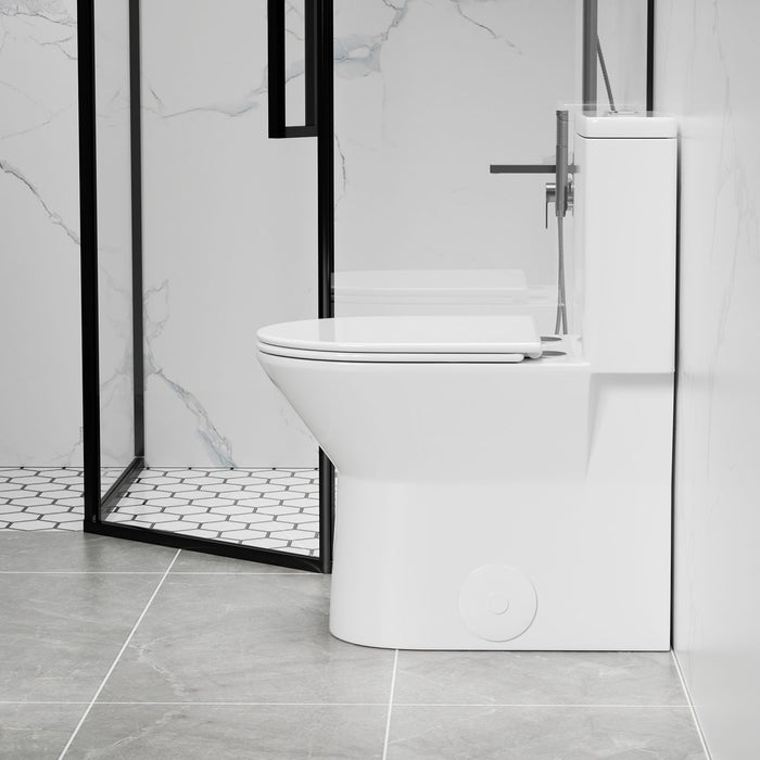 1 Piece Toilet With Dual Flush & Rimless Bowl - Glossy White