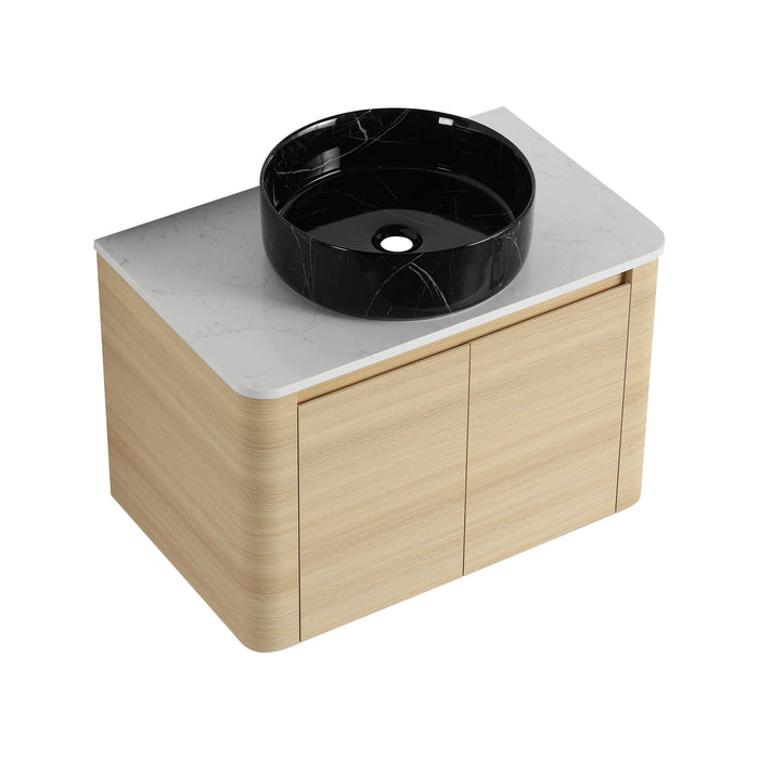 Mounted Bathroom Vanity & Art Sink & 2 Soft Close Doors