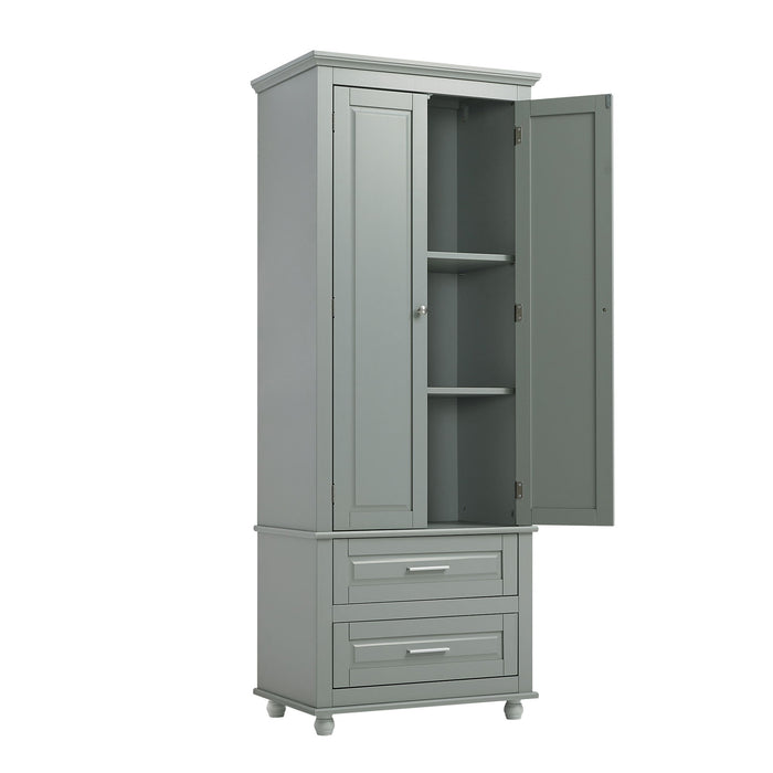 Tall Storage Cabinet With 2 Drawers For Bathroom