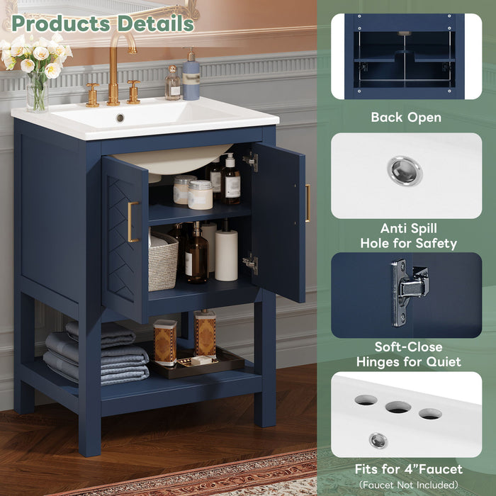 Modern Bathroom Vanity With Elegant Twill Design