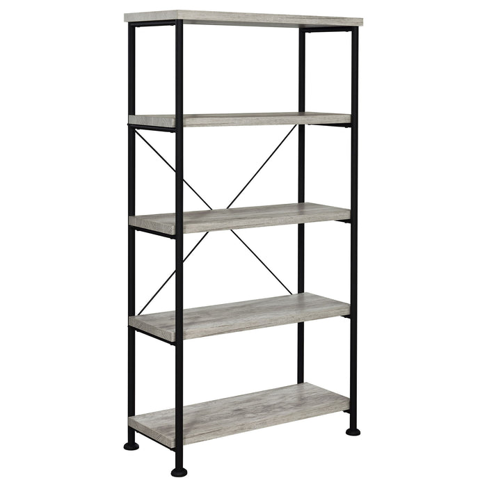 4 Shelf Bookcase Industrial Storage - Gray
