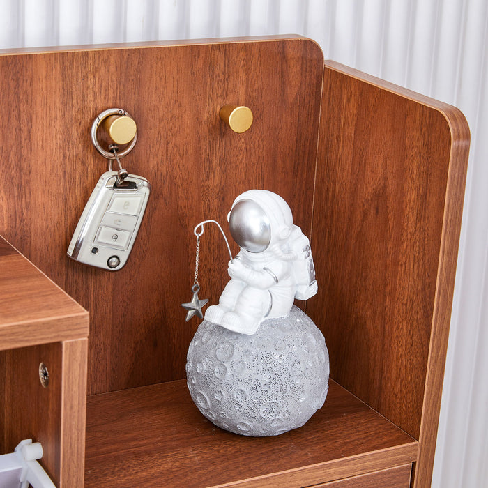 The Modern Minimalist Shoe Cabinet, Suitable For A Variety Of Styles Including Nordic, Japanese, And Industrial - Walnut