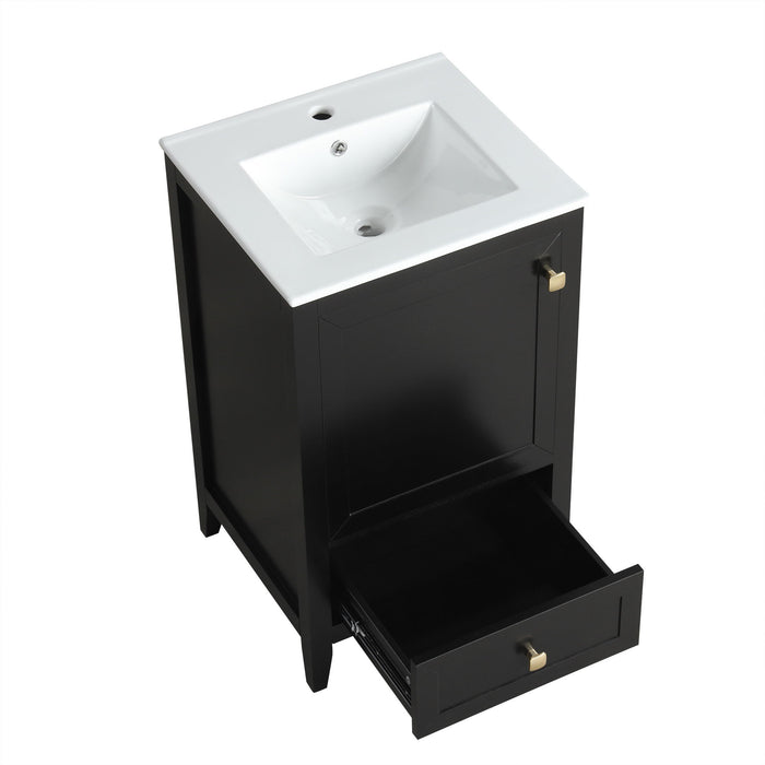 Bathroom Vanity With Sink, Soft Closing Cabinet Door, Storage Rack And Drawer