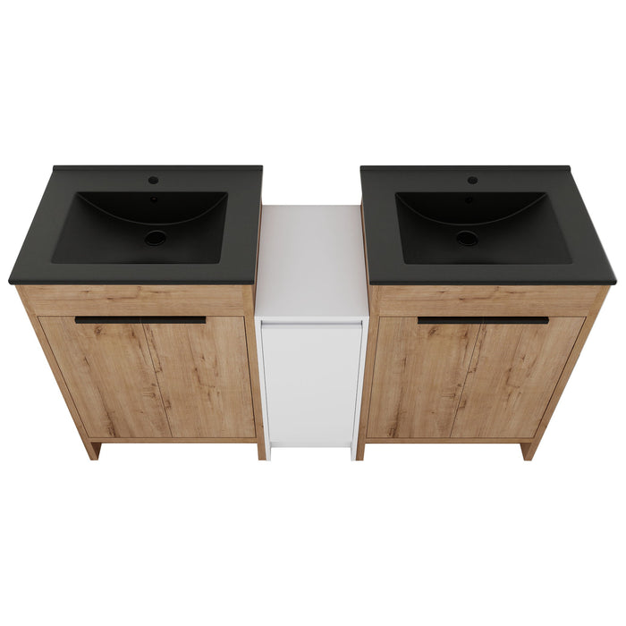 Freestanding Bathroom Vanity With Sink, Storage Cabinets, Soft Closing Doors