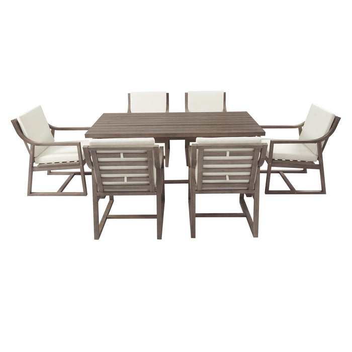 7 Piece Modern Outdoor Dining Set, Patio Furniture