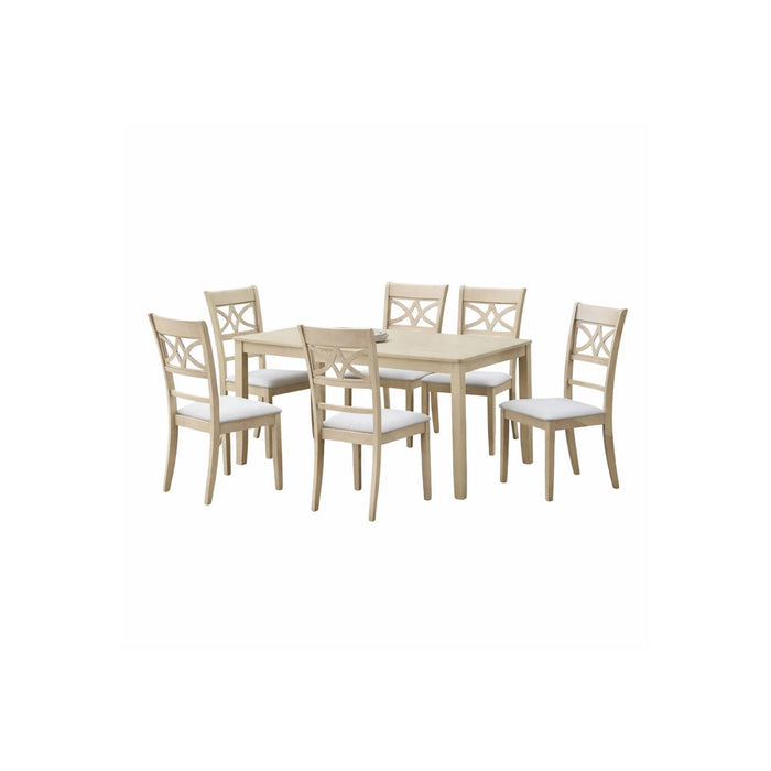 Ferris - 7 Piece Dining Set With Cross Back Chairs And Rectangular Table - Antique White