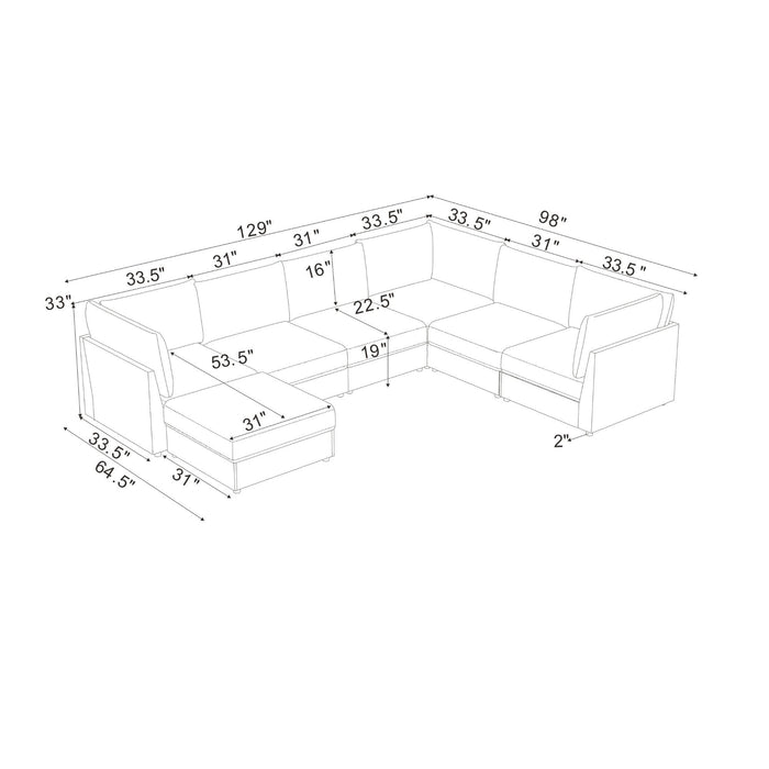 Modular Sectional With Custom Configuration