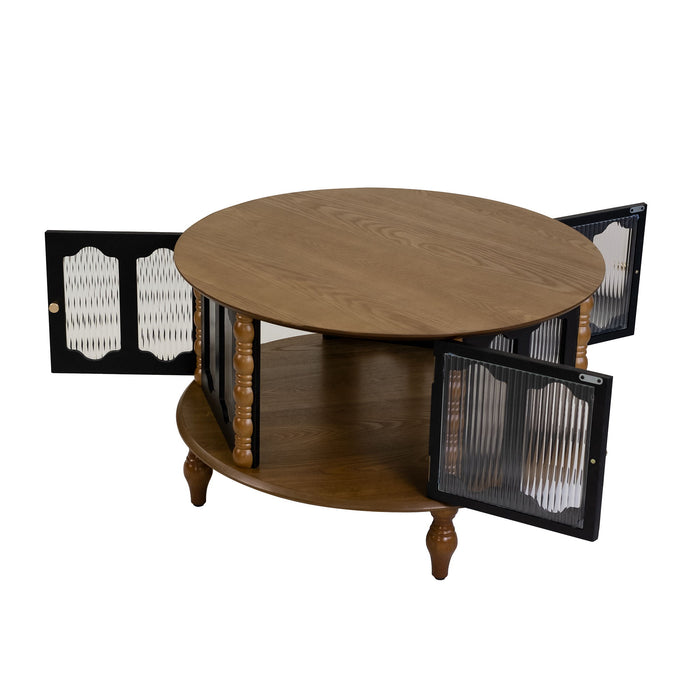 Round 3 Door Storage Coffee Table For Living Room