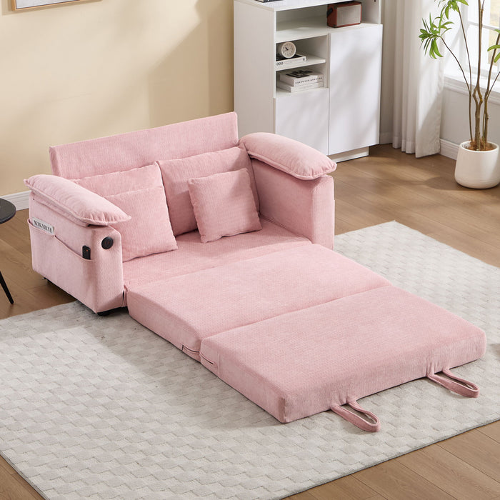 Upholstered Futon Convertible Floor Sofa Bed