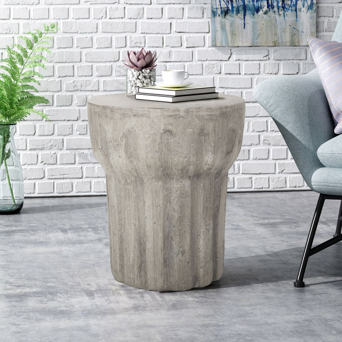 Outdoor Round Side Table - Gray