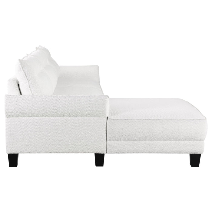 Granholm - Upholstered Curved Arm Sectional Sofa - White