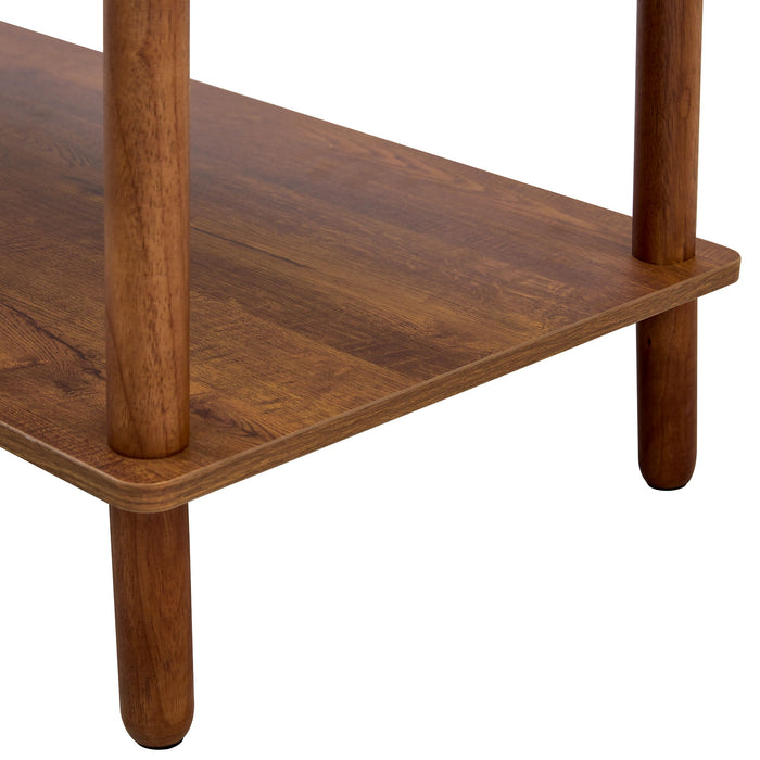 Modern 2 Tier Coffee Table With Open Storage Shelf For Living Room