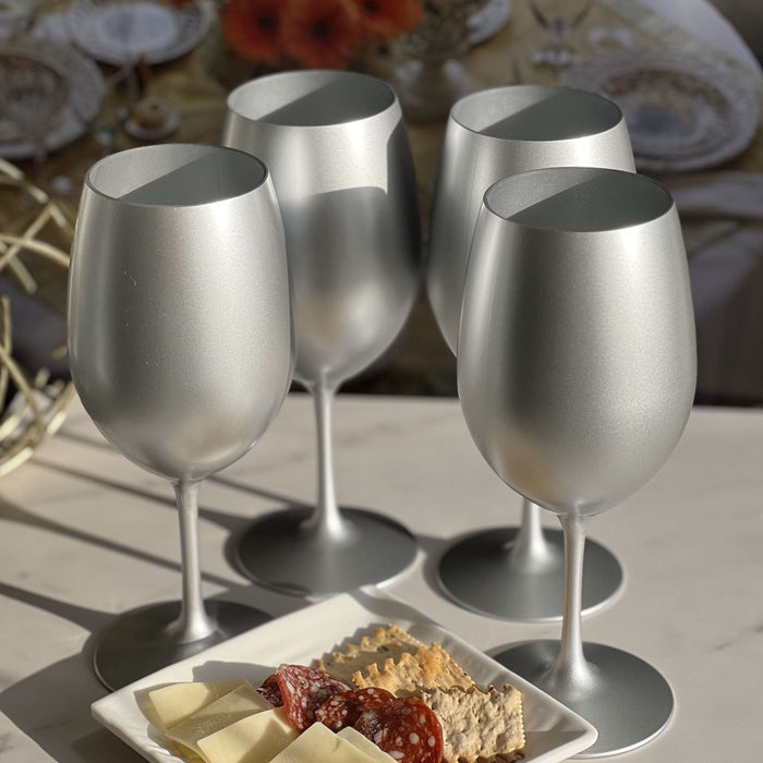 Leadingware Tritan Hammer Plastic Wine Glasses (Set of 4)