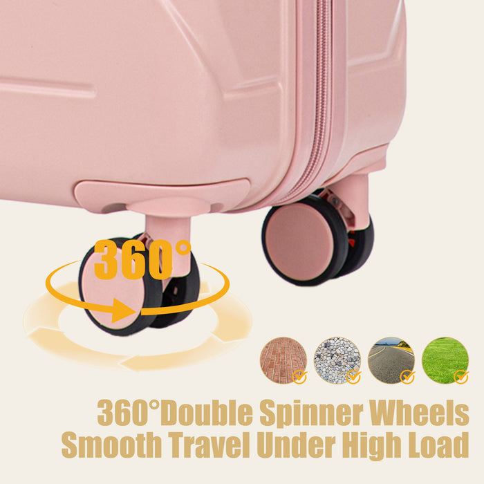 Hard Shell Luggage With Scratch Resistant Surface, 4 Wheels, Combination Lock & Side Hooks