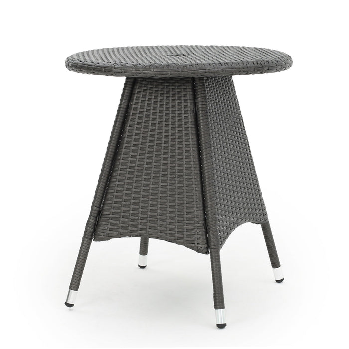 Outdoor Rattan Bistrotable With Surface Round - Gray