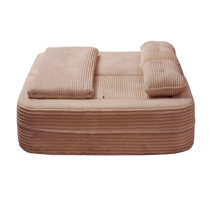 Multi Functional Sectional Sofa Bed With Independent Chaise Lounge And Functional Blanket