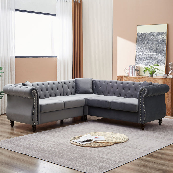 Streamline Modern L-Shaped Corner Sofa