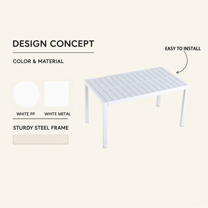 4 Pack Lounge Chair Set With Long Table