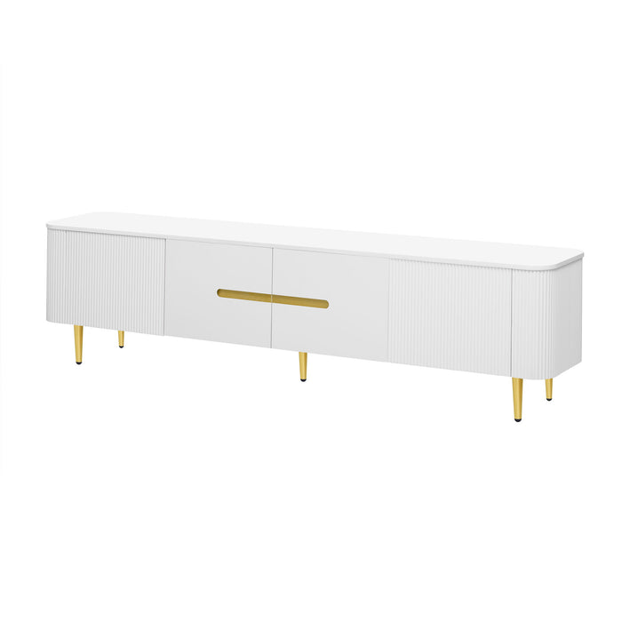 TV Stand For TVs, Media Console With 4 Spacious Cabinets For Living Room