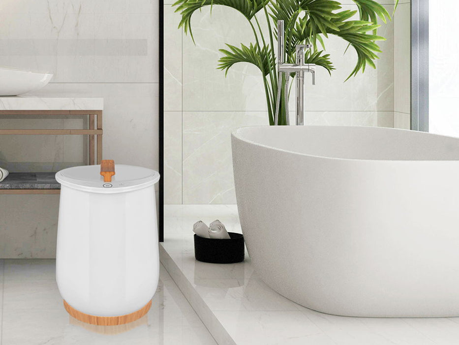 Towel Warmers, Luxury Bucket Towel Warmers, Large Towel Warmers For The Bathroom, Fits Up To 2 Oversized Towels - White