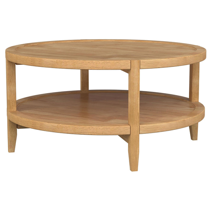 Elliott - 2 Piece Round Coffee And End Table Set - Maple