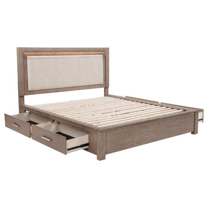 Gibbons - LED Storage Bed With Upholstered Headboard