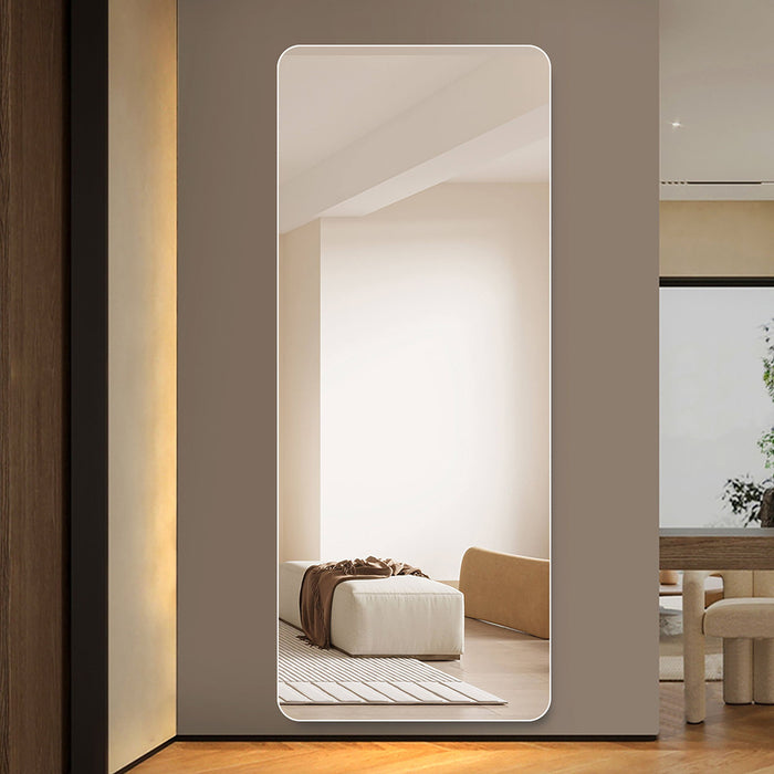 Full Body Round Corner Mirror For Living Room Bedroom Cloakroom High Quality 5Mm Explosion Proof Glass - Silver / Clear