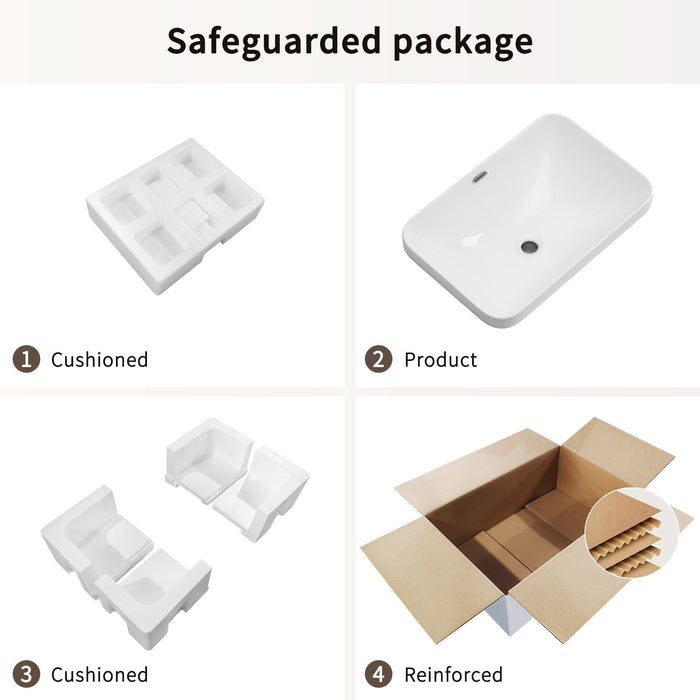 Undermount Bathroom Sink, Vessel Basin For Vanity Countertop - Milk White