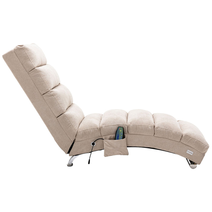 Massage Chaise Lounge Indoor With Remote Control, Ergonomic Electric Massage Lounger