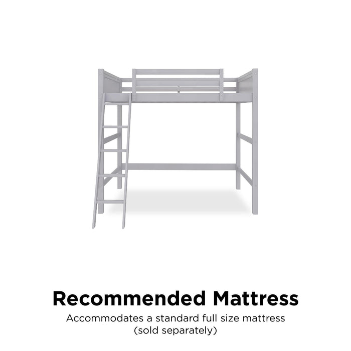 Denver - Full Size Loft Bed, Spacious Under Bed Space, Ladder & Guardrails - Gray