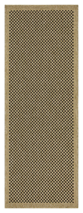 Earth - 5'3" X 7'3" Indoor, Outdoor Area Rug, Polypropylene - Jute / Black