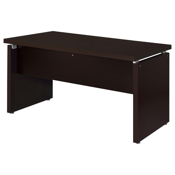 Floating - Top Computer Desk With Pullout Keyboard Shelf - Brown