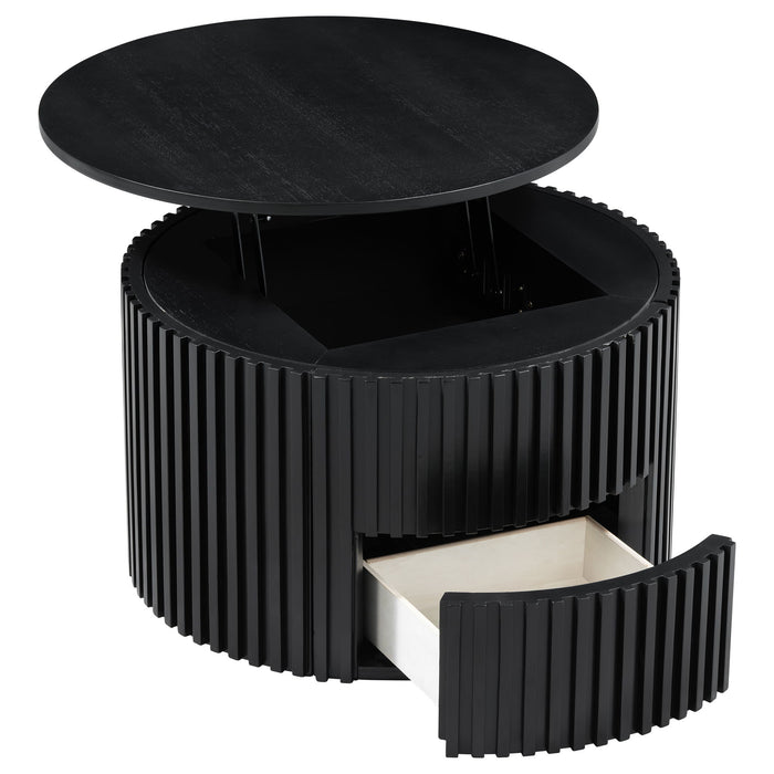 Round Lift Top Coffee Table With Hidden Storage For Living Room