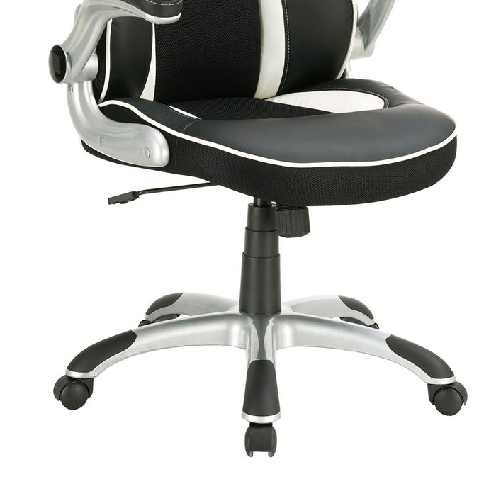 Adjustable Height Office Chair With Ergonomic Design And Swivel Mechanism - Black