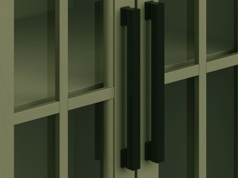 97" Fireplace TV Stand Console For TVs Up To 100" - Sage Green And Fruitwood Finish