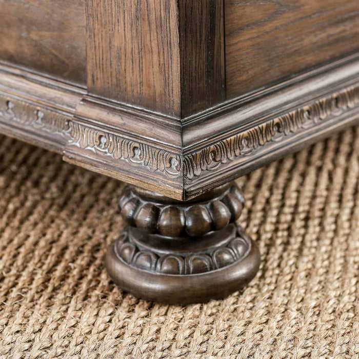 Sleigh Bed With Button Tufted Fabric Headboard And Footboard