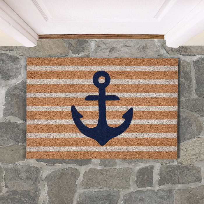 Doormats - Anchors Away Doormat - Navy/Natural