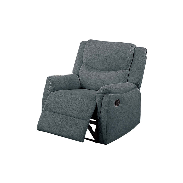 Manual Recliner With Upholstered Seat And Backrest Supportive Headrest