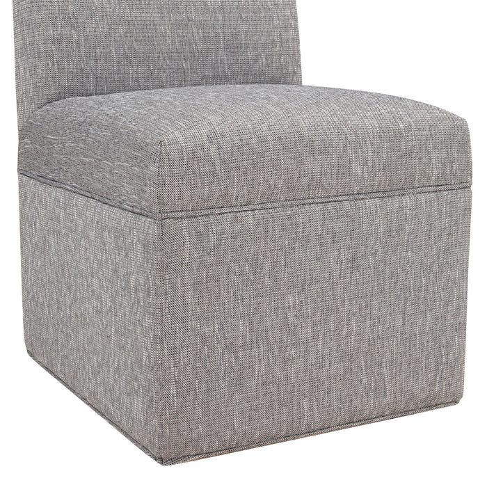 Della - Upholstered Castered Chair - Gray