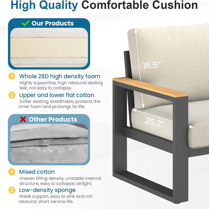 Modern Outdoor Sofa Set With Coffee Table