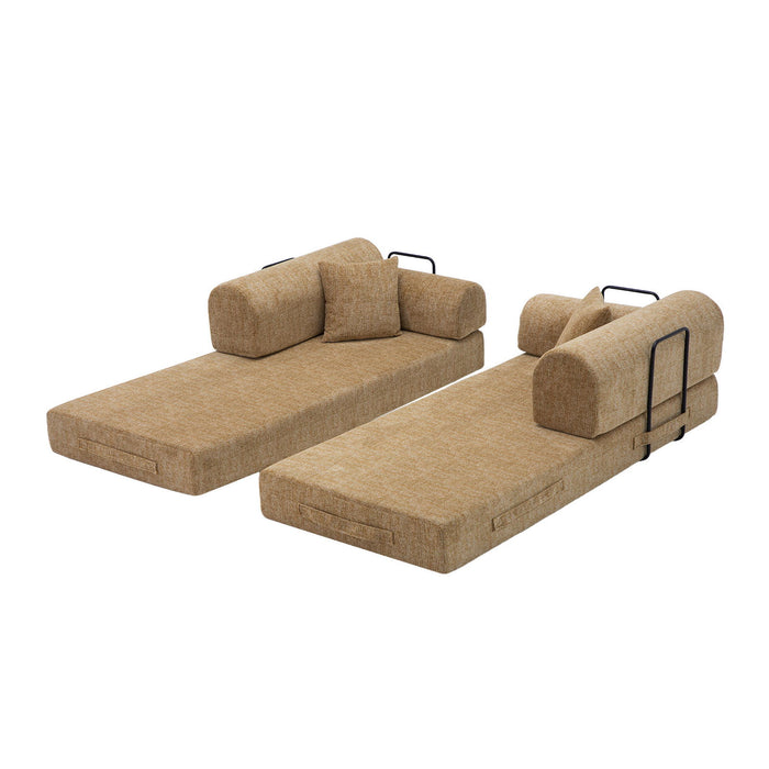 Modern 2 Tone Fabric Convertible Sleeper Sofa Bed