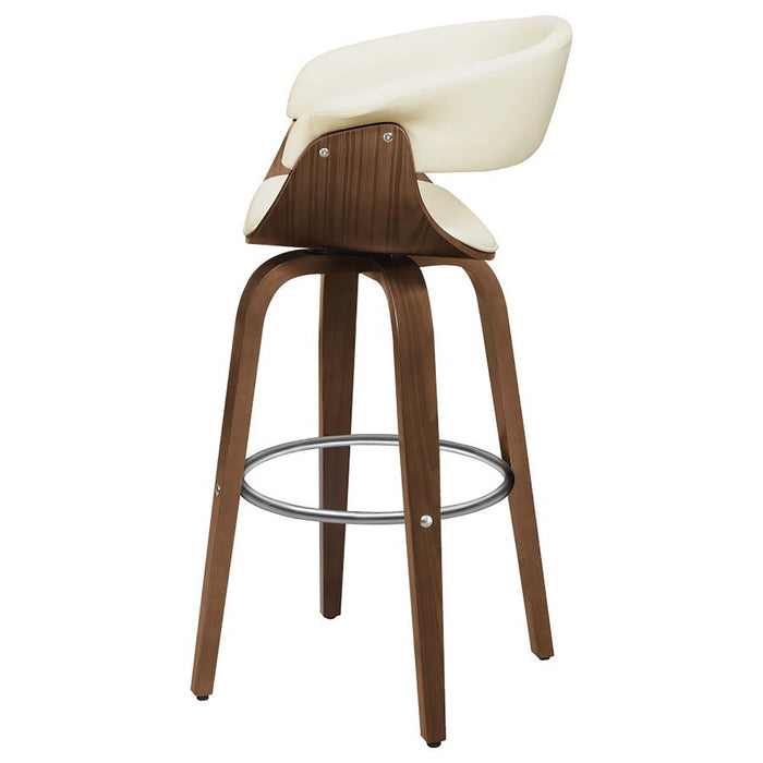 Swivel Bar Stool Elegant Design With Upholstery - Cream