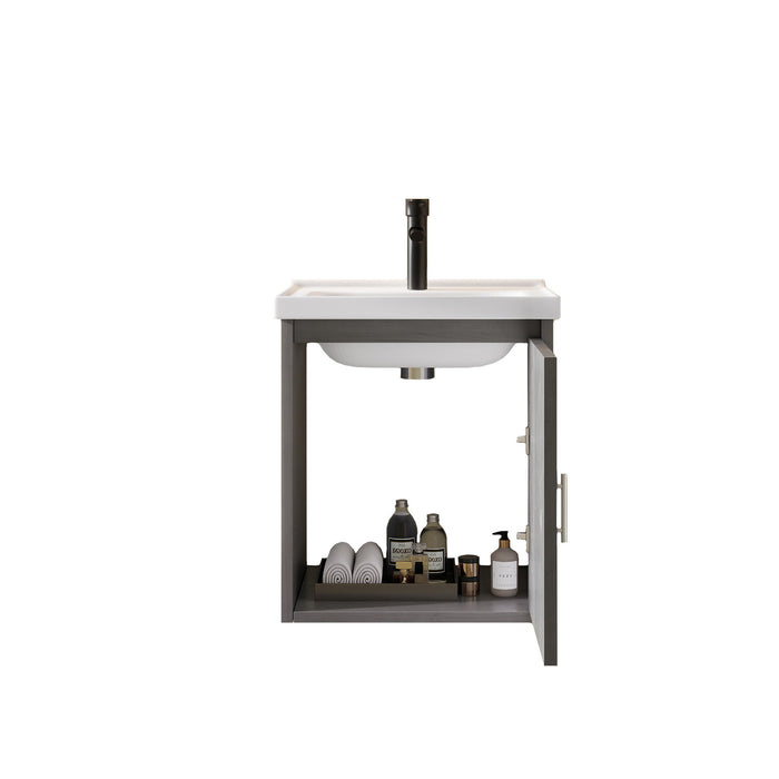 Floating Bathroom Vanity Combo, Wall Mounted Cabinet With Sink & Soft Close Doors For Small Bathrooms