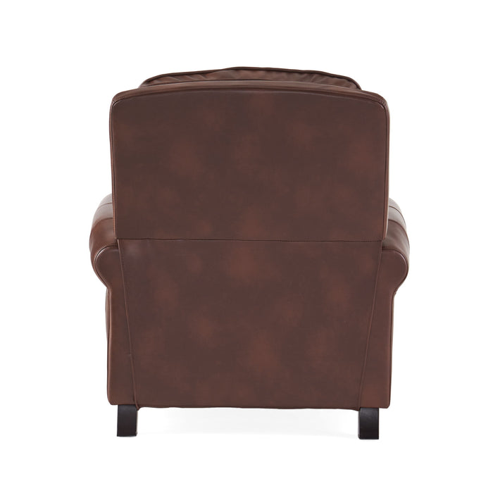 Neville - Recliner Chair With Push Back Function And Birch Wood Legs - Brown