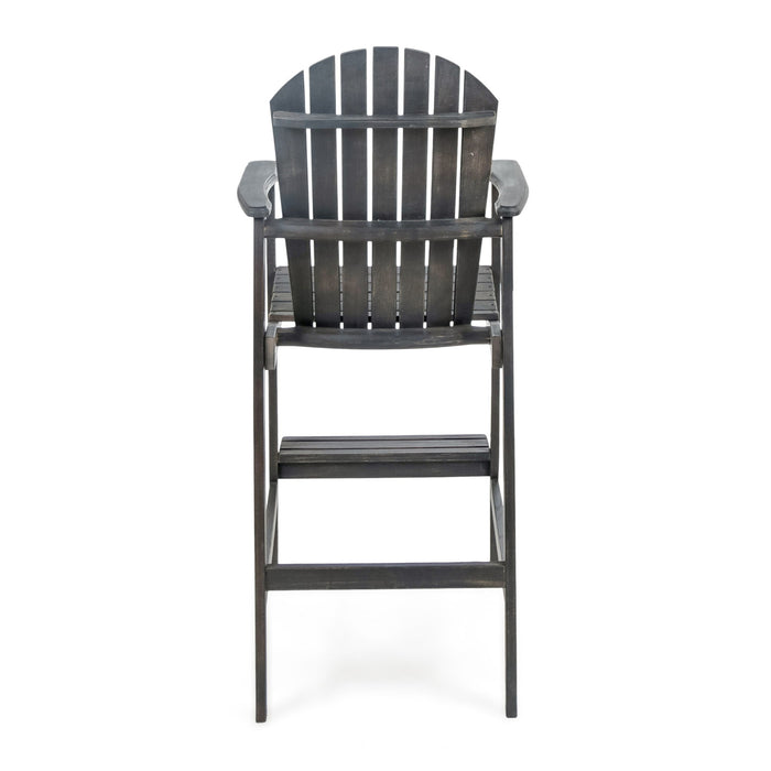 Outdoor Acacia Wood Adirondack Barstools (Set of 2)