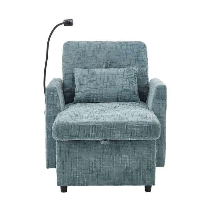 Multifunctional Chenille Recliner Sofa With Storage And Phone Bracket