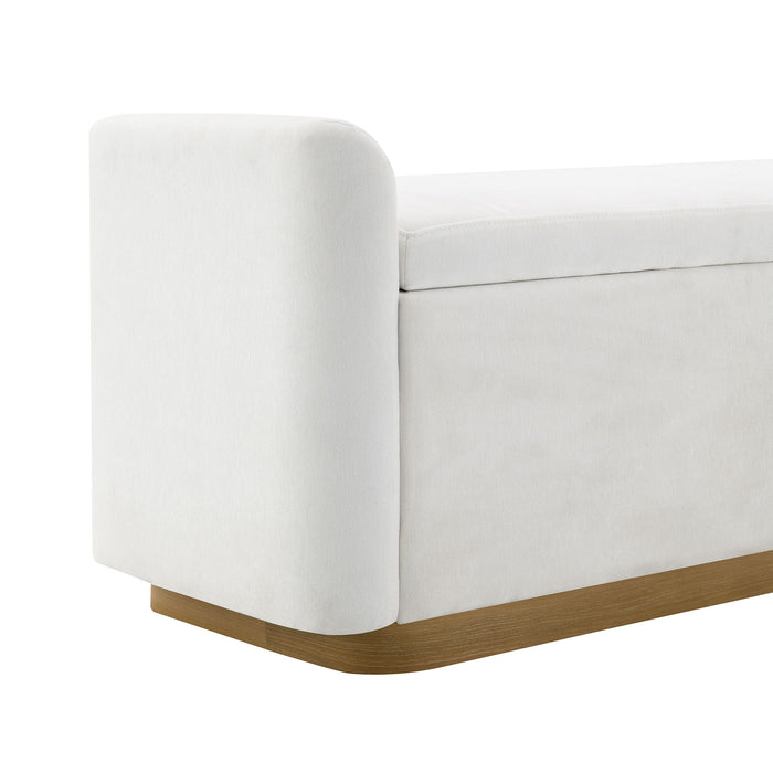 Upholstered Storage Bench With Safety Hinge